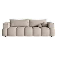 SCHLAFSOFA Dandelino Hellbeige Boucle - Beige/Schwarz, Kunststoff/Textil (250/90/112cm) - Selsey