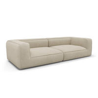 3-SITZER-SOFA aus gewebtem Stoff SOFIA Köpergewebe Beige 250cm - Beige, Textil (250/70/105cm) - Premium Interiors