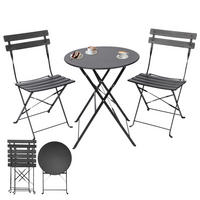 BISTRO SET Schwarz - Schwarz, Metall - Albatros