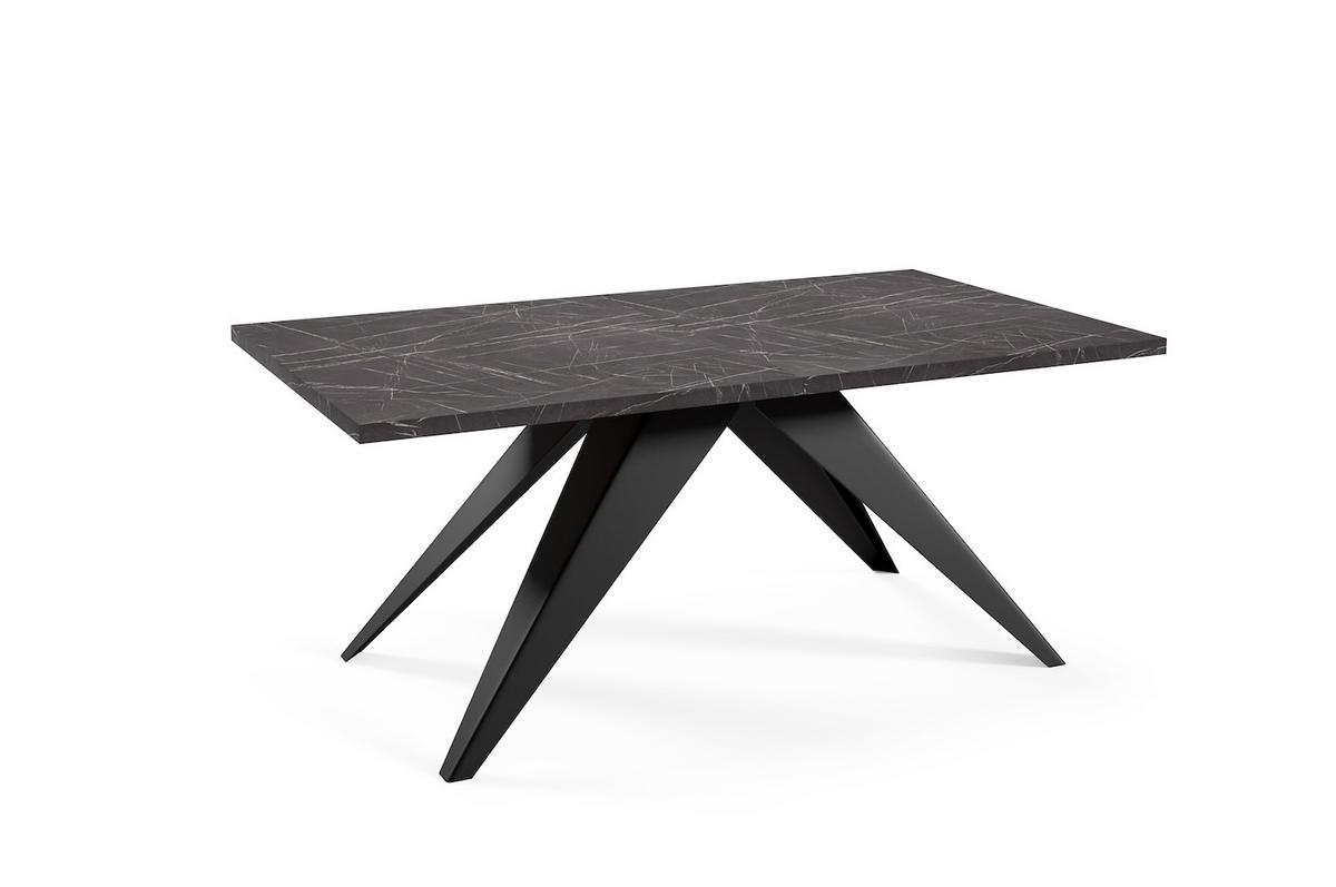 ESSTISCH Vento Pietra Grigia schwarz / Schwarz 160/260 / 90 / 76cm - Schwarz, Holz/Holzwerkstoff (160/90/76cm) - Feldmann-Wohnen