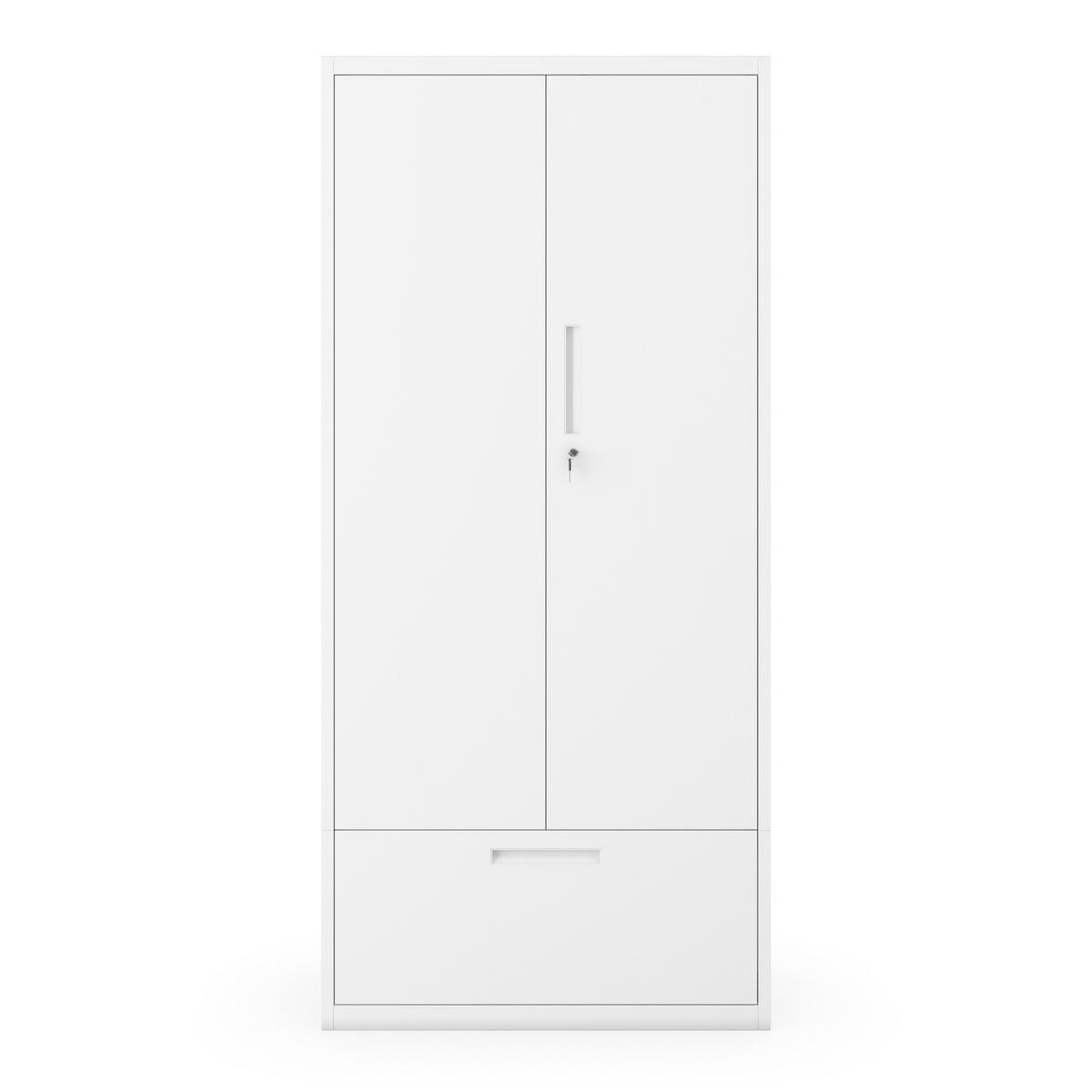 METALLSCHRANK Megan - Weiß, Metall (90/195/40cm)