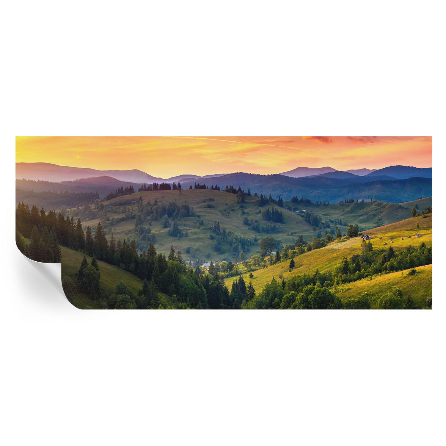 FOTOTAPETE 250x104 cm - Berglandschaft - Gelb, Textil (250/104cm) - Wallfluent
