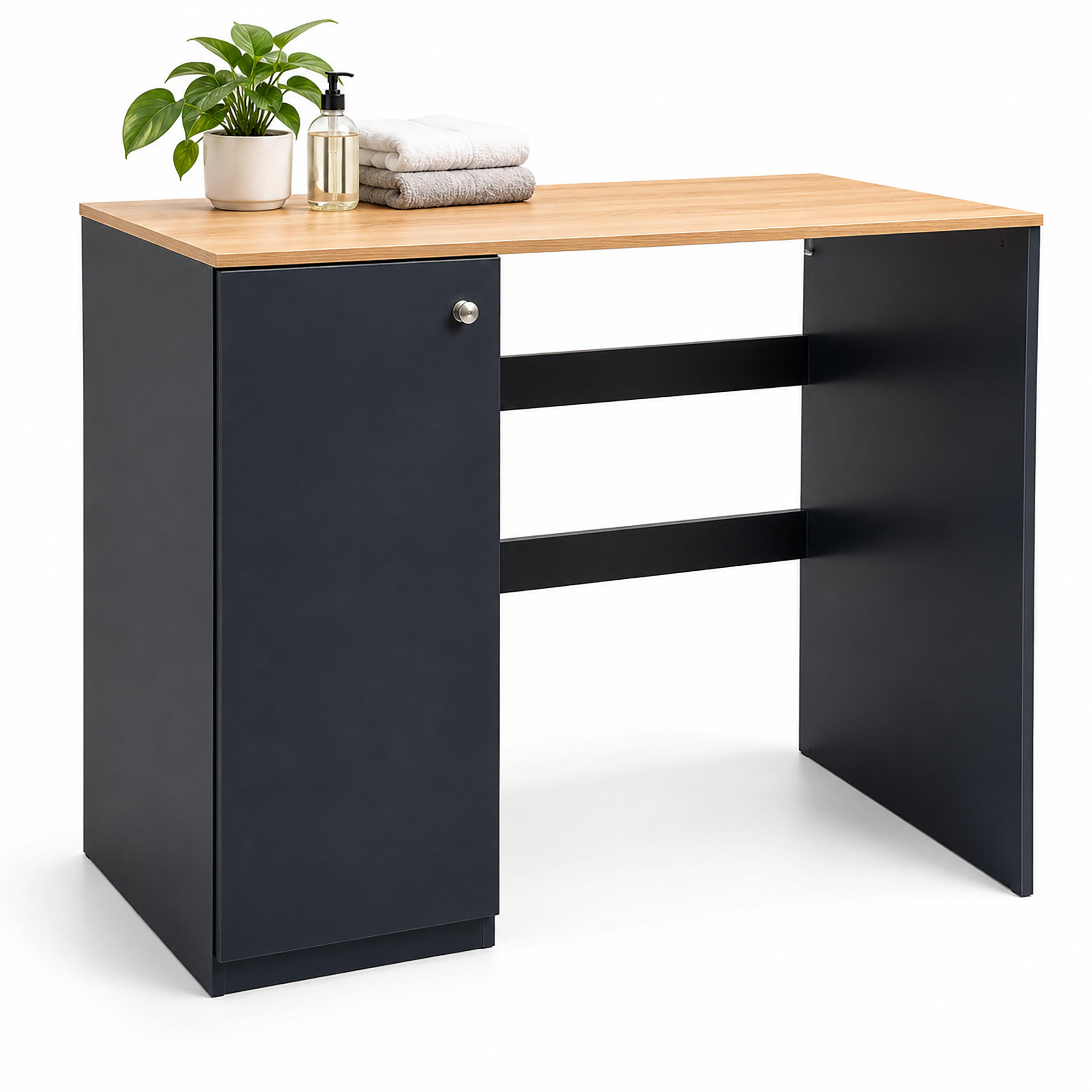 Relaxdays Waschmaschinenschrank Anthrazit 100x90x60 cm
