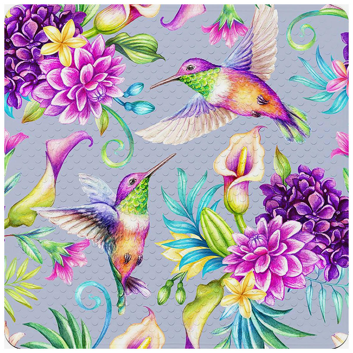 BADEMATTE Kolibri - Multicolor, Kunststoff (53/53cm) - Sanilo