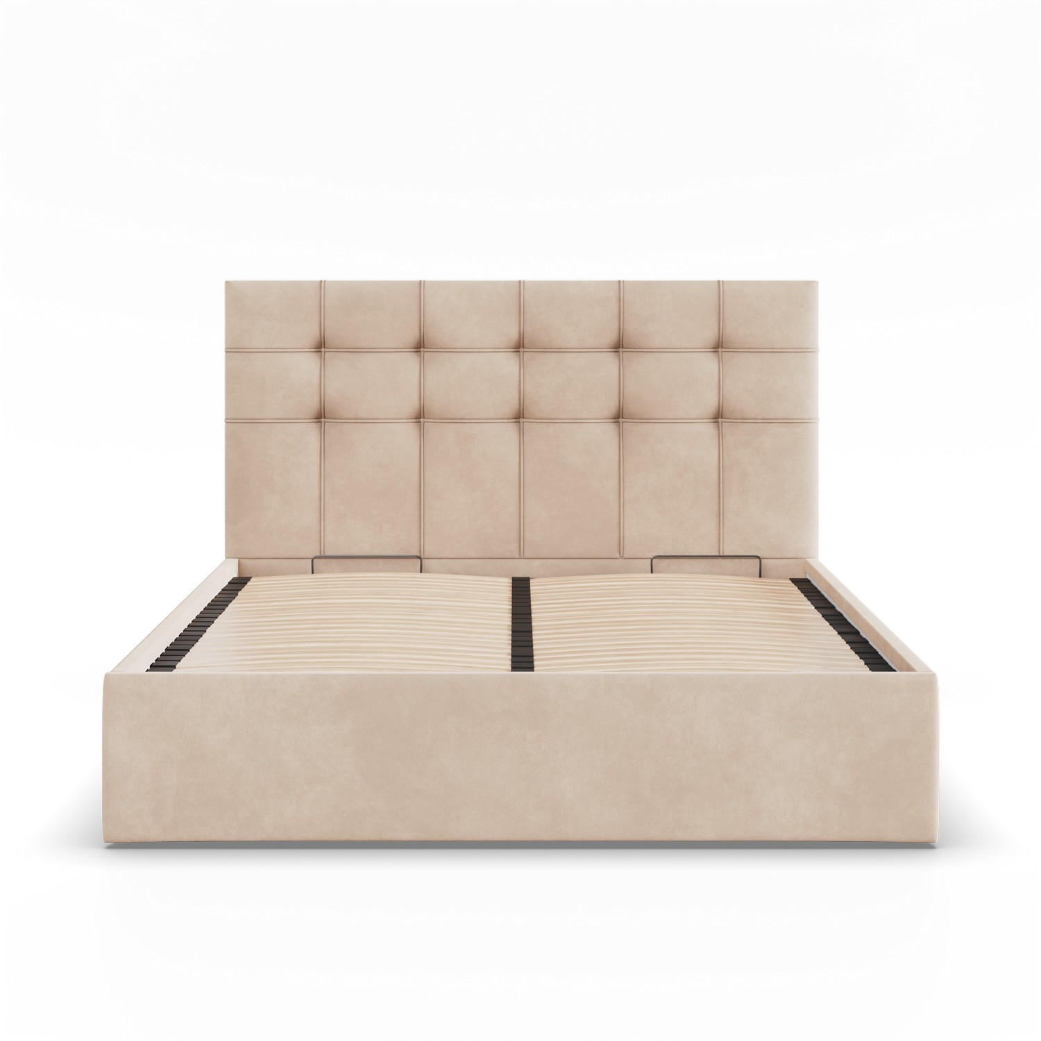 POLSTERBETT MIT KOPFTEIL 160x200 mit Bettkasten SORIA, Beige - Creme, Textil (160/200cm) - Mebligo