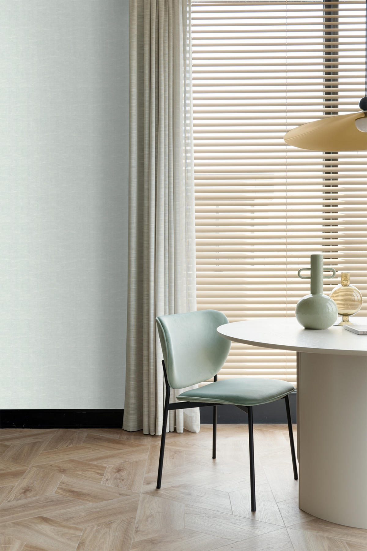 TAPETE Leinen-Optik 53 cm x 10.05 m - Grün, Papier (53/1000cm) - ESTAhome