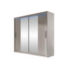 KLEIDERSCHRANK London II, mit RGB LED Beleuchtung - Kaschmir/Silberfarben, Holzwerkstoff/Kunststoff (180/215/58cm) - MIRJAN24