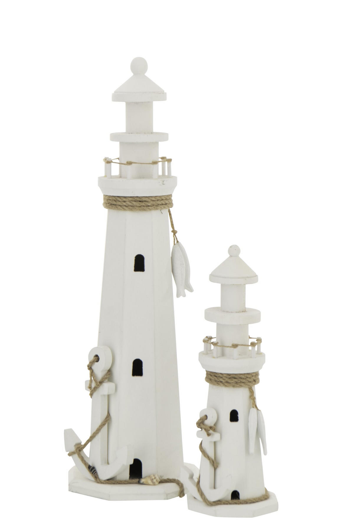 DEKOOBJEKT LEUCHTTURM - Weiß, Holz (17.5/53/16.5cm) - J-Line