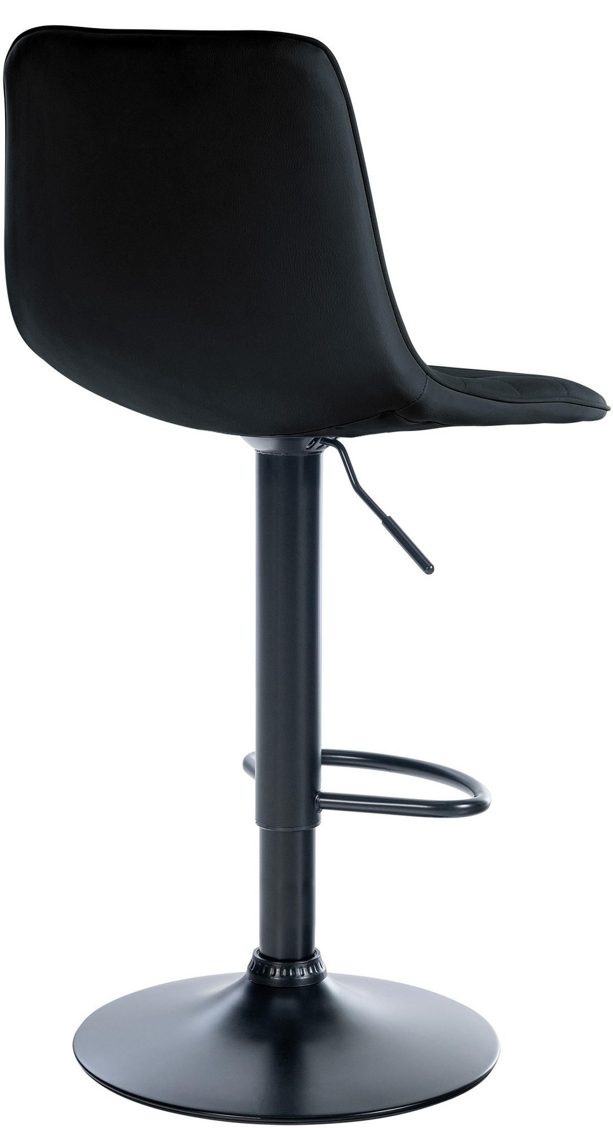 BARHOCKER Lederlook schwarz - Schwarz, Textil/Metall (45/89/46cm) - CLP