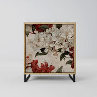 SIDEBOARD EPHEMERAL DAYS, Eichefarben, 57,5x42x67,5 cm, Schwarze Metall-Rahmenfüße - Eichefarben/Multicolor, Holzwerkstoff/Metall (57.5/67.5/42cm) - SpaceRebels