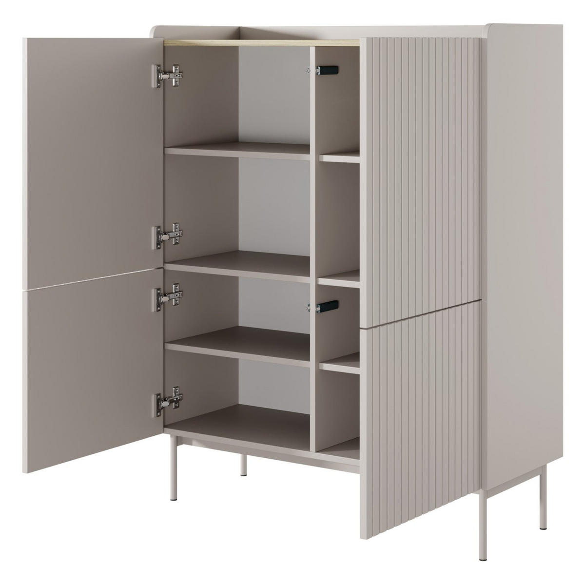 HIGHBOARD Liwelo Greige 103 cm - Taupe, Holzwerkstoff/Metall (103.2/126.2/38cm) - Selsey