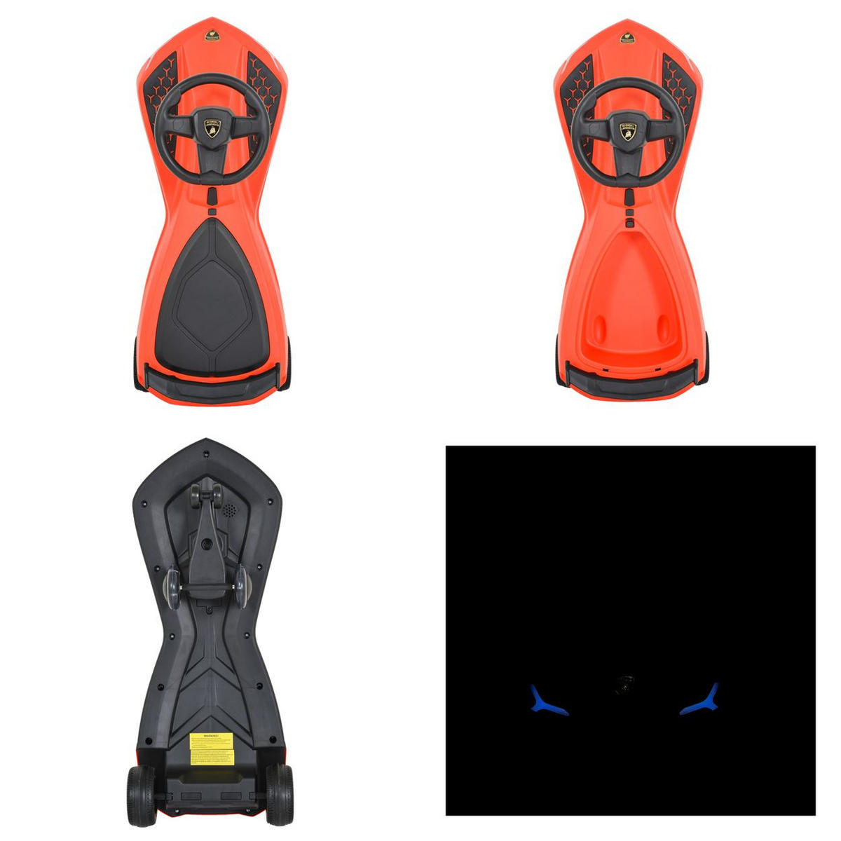 RUTSCHER Lamborghini Swing Car rot Car Musikfunktion Lichter bis 110kg - Rot, Kunststoff (78/32/36cm) - Moni