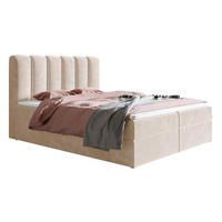 BOXSPRINGBETT 140x200 Rimini mit Matratze und Bettkasten, Beige - Beige, Holz/Textil (140/200cm) - Emporius
