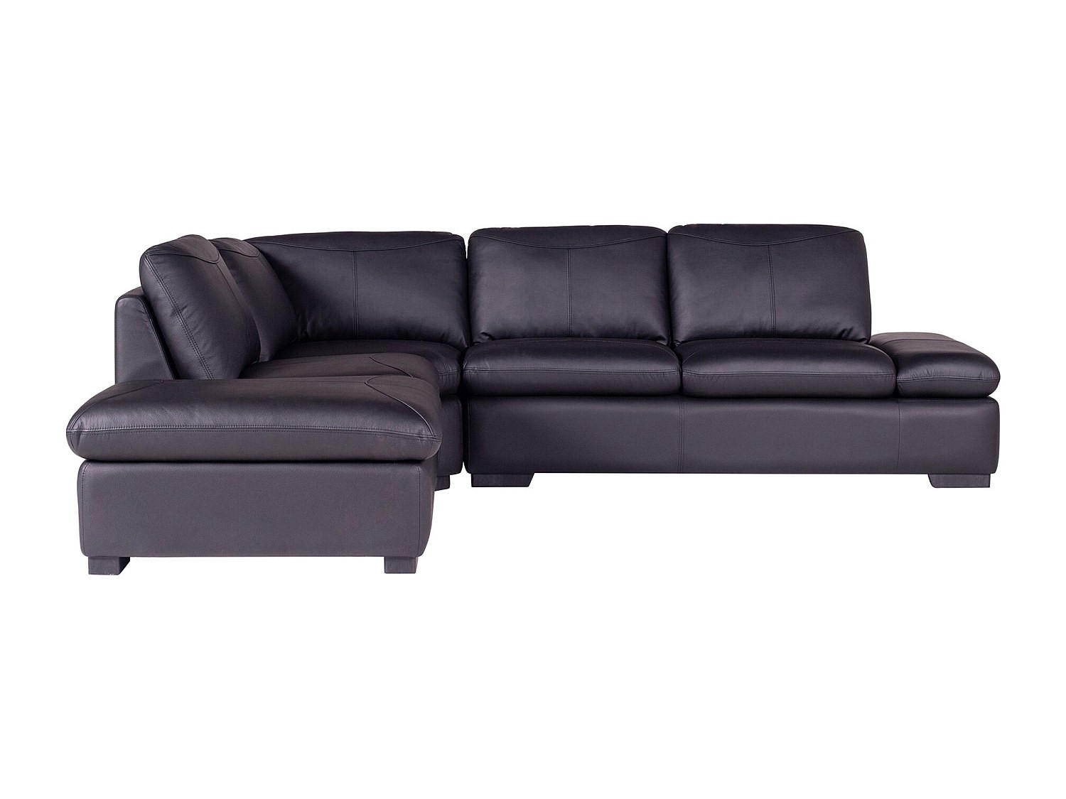 SOFA - 5 Personen - leder - schwarz Onyx - Schwarz, Leder (268/79/231cm) - Vente-Unique