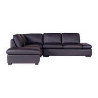 SOFA - 5 Personen - leder - schwarz Onyx - Schwarz, Leder (268/79/231cm) - Vente-Unique