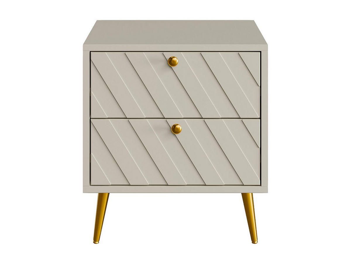 NACHTTISCHE 2er-Set - 2 Schubladen - Beige - TEODA - Beige, Holz (45/40/49.5cm) - Vente-Unique