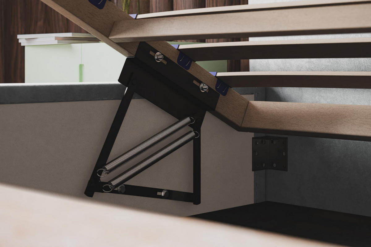 BETT 120x200 - Polsterbett mit Bettkasten und Holzrahmen - Modern Betten - Glatter Kronos-Stoff - Kollektion Lizbona, Blau - AlpiMeble - Blau, Holz/Kunststoff (120/200cm) - Alpi-Möbel