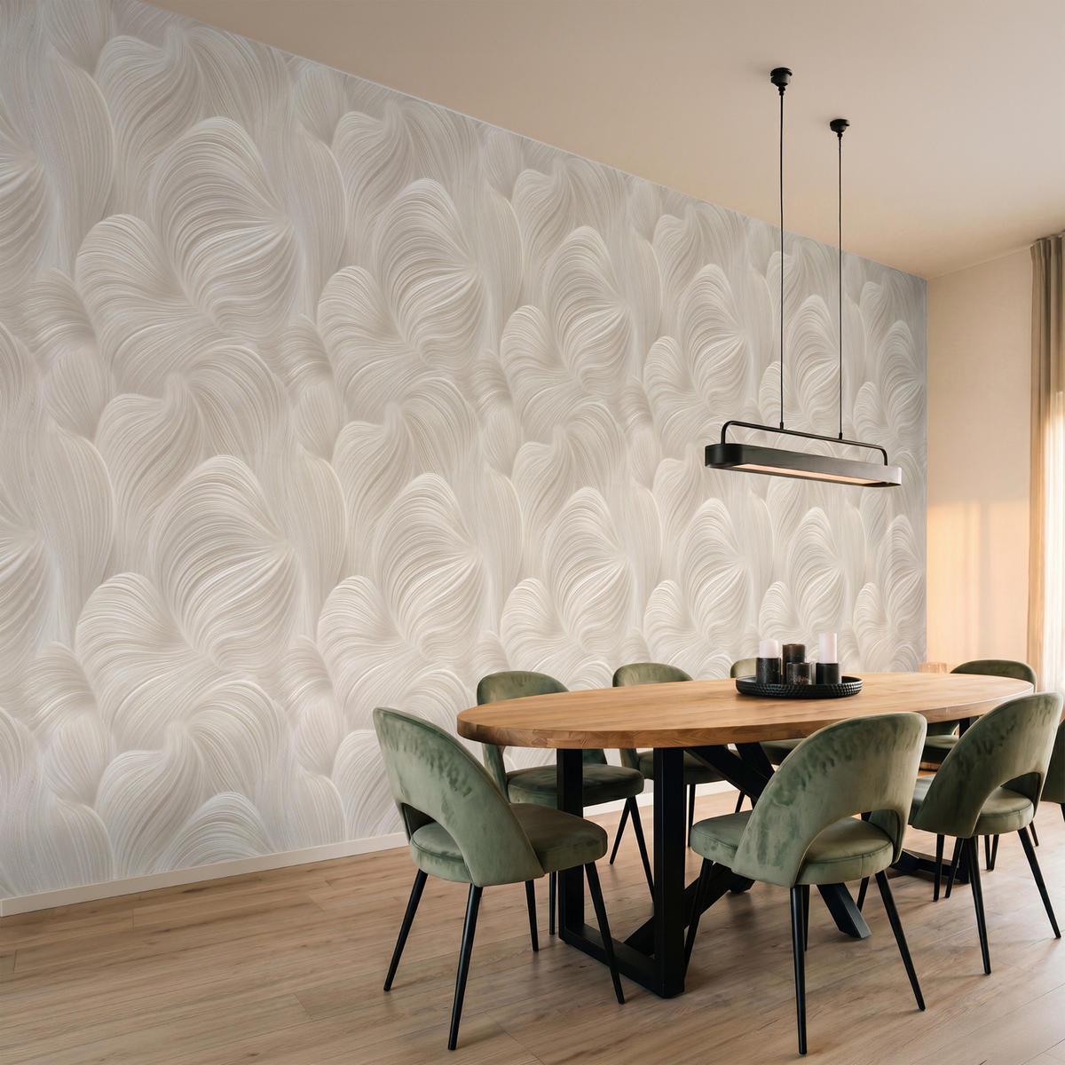 TAPETE - Lines - Ventilator - Beige - 500x200 cm - Creme, Papier (500/200cm) - OnlyWow