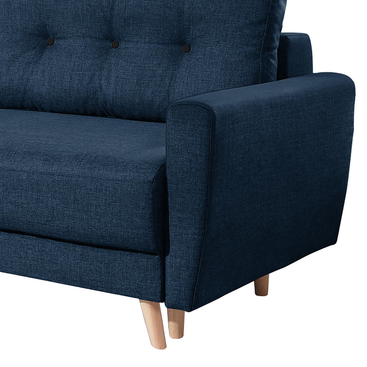 3-SITZER SOFA - Hellbraun/Blau, Textil (220/90/90cm) - home24
