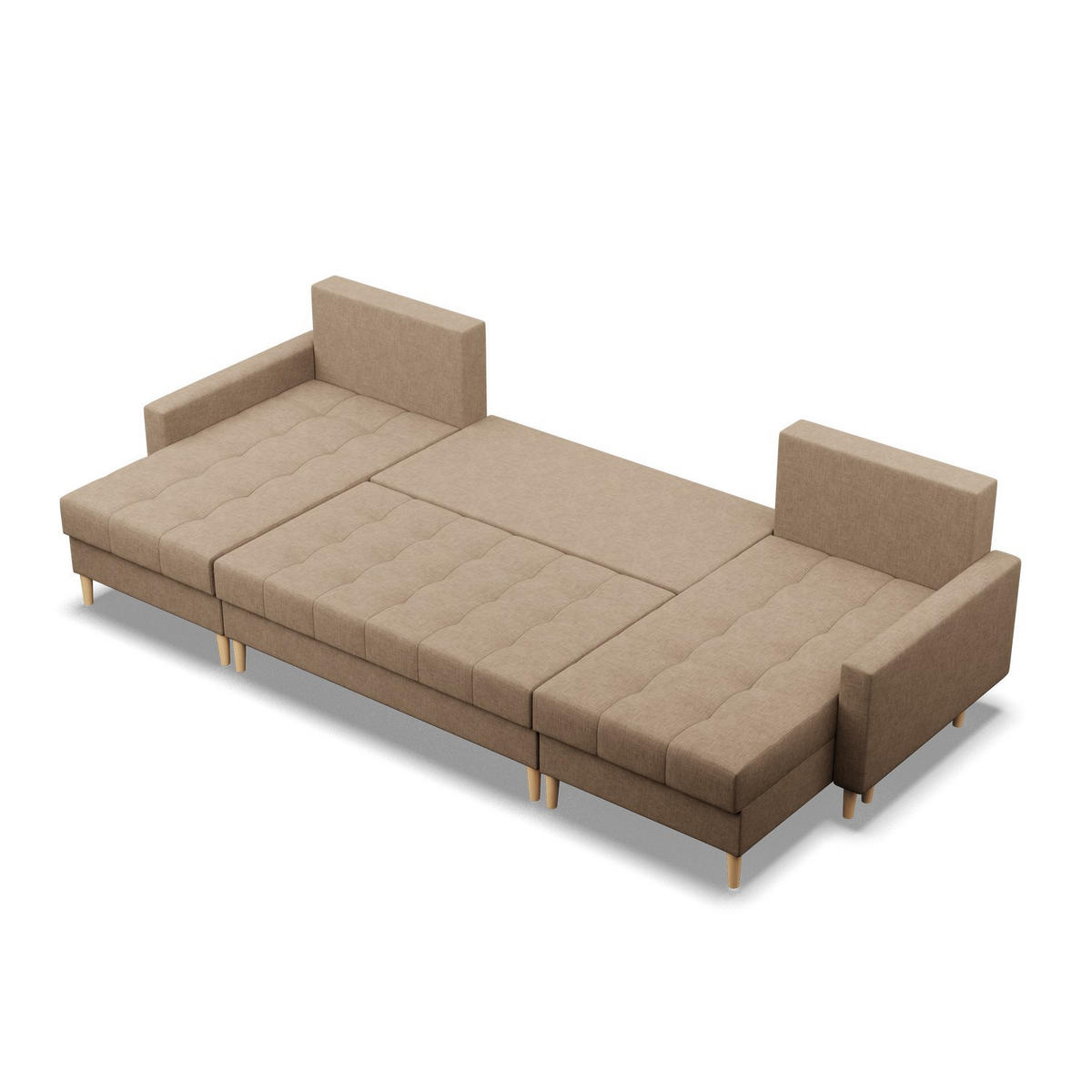 U-SOFA MIT SCHLAFFUNKTION ELMA, Braun - Braun, Textil (294/92/140cm)