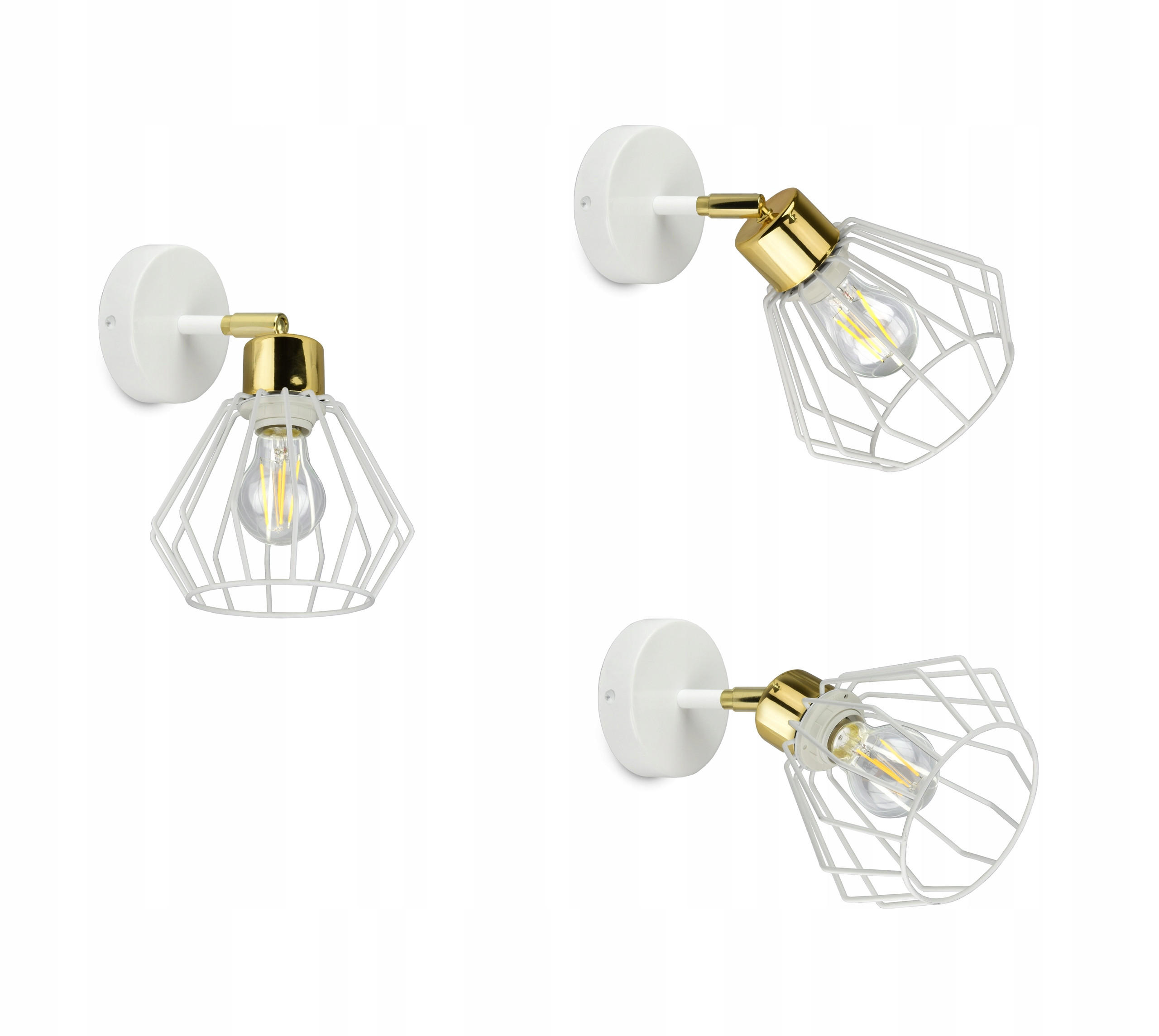 WANDLEUCHTE LOFT - Goldfarben/Weiß, Metall (20/24/18cm) - kiki design