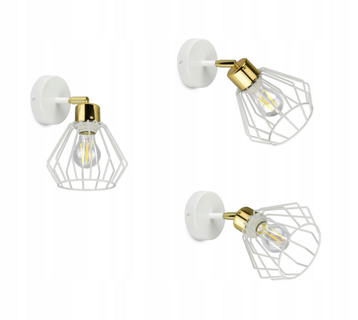 WANDLEUCHTE LOFT - Goldfarben/Weiß, Metall (20/24/18cm) - kiki design