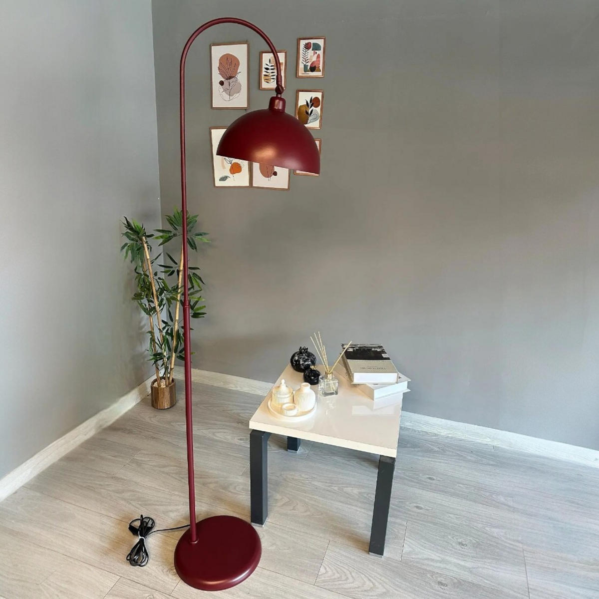 STEHLAMPE Gorkiede - Bordeaux, Metall (170/37/170cm) - Bamyum