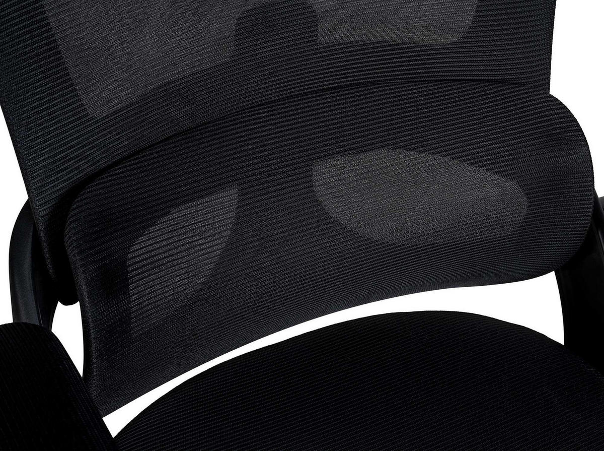 DREHSTUHL Microfaser Schwarz - Schwarz, Kunststoff/Textil (60.5/101/61.5cm) - CLP
