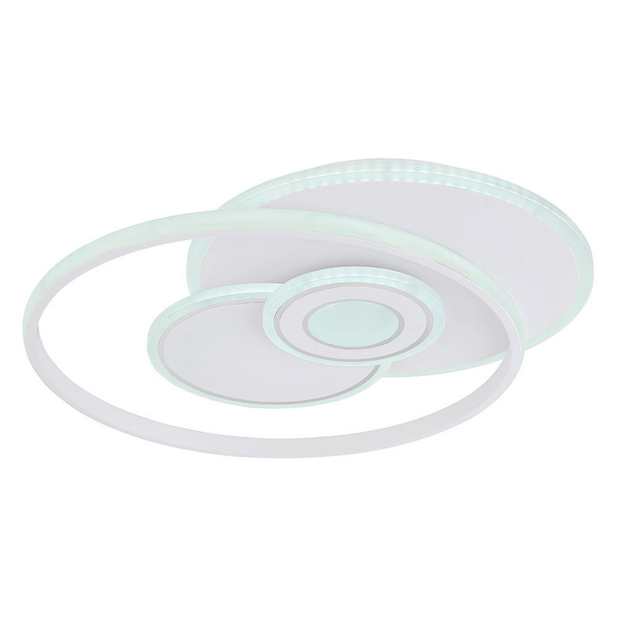 LED DECKENLEUCHTE Metall Weiß Chromring - Weiß, Metall (54/46/6cm) - Globo Lighting