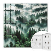SCHLÜSSELBOX Weiß 30x30 cm – Türöffnung nach rechts - Nebelwald - Grün, Metall (30/30/5cm) - TULUP
