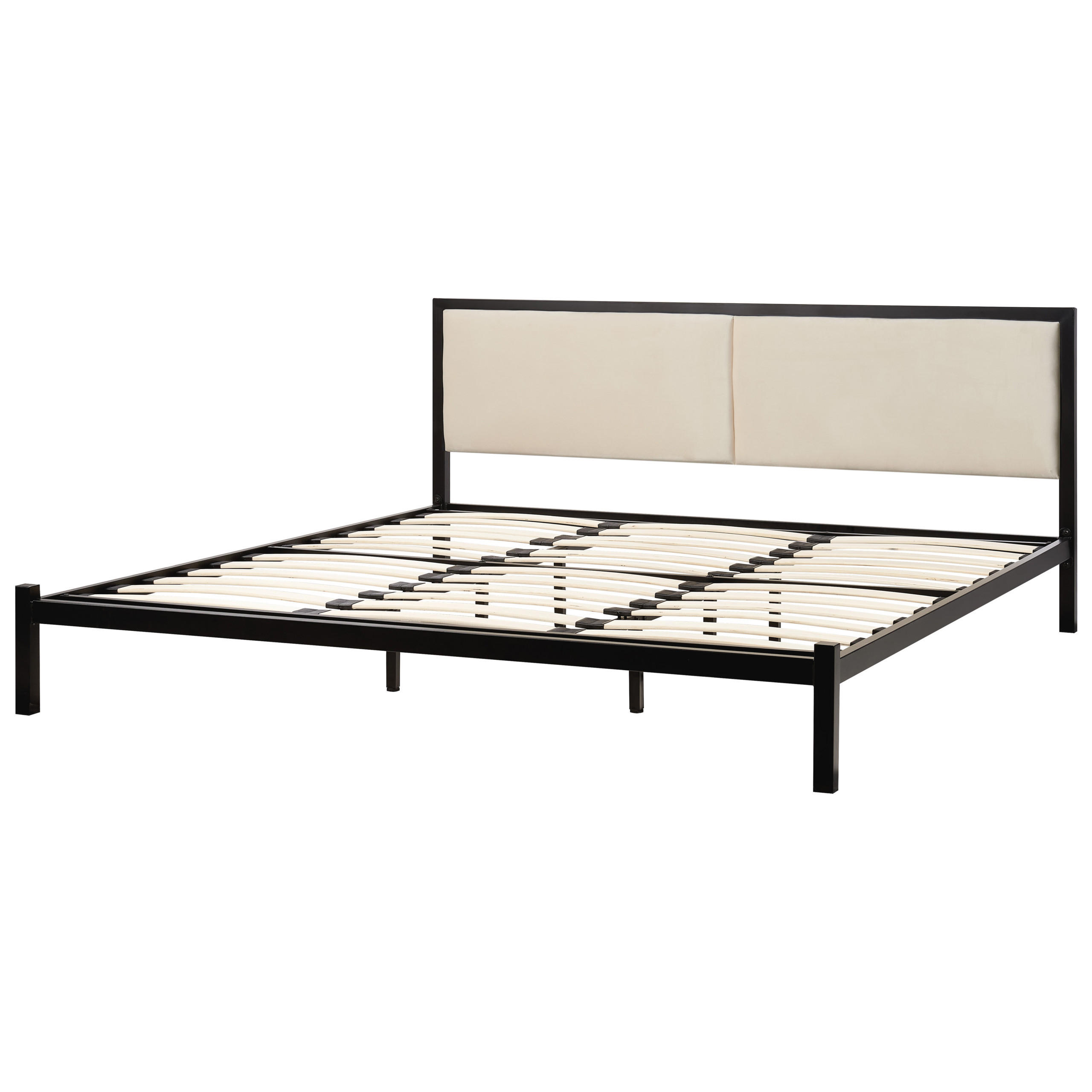 BETT mit Lattenrost 180x200 cm Schwarz Clamart - Schwarz, Metall (180/200cm) - Beliani