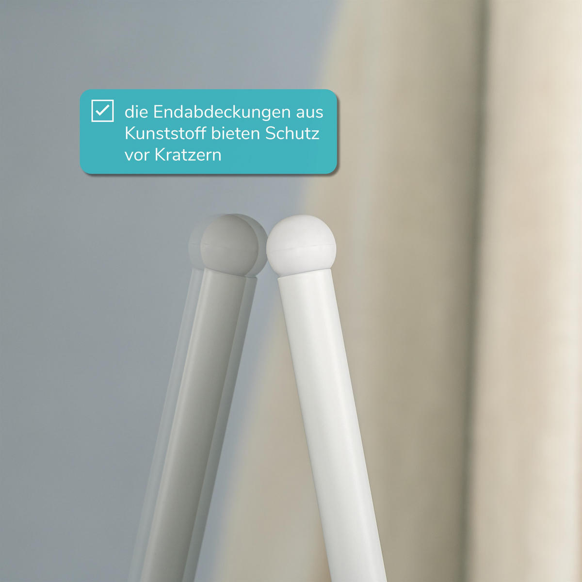 HANDTUCHLEITER, Bambus/Metall, weiß - Weiß, Holz (44.5/164.5/2.5cm) - eluno