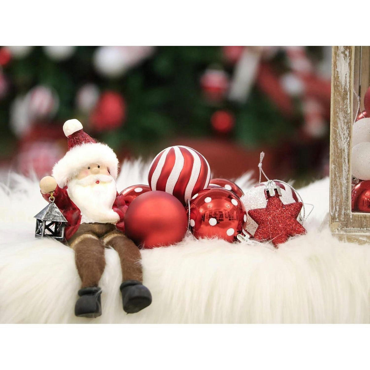 WEIHNACHTSKUGELN 35-teiliges Set 5 cm Rot Weiß - Multicolor, Kunststoff (5/5/5cm)