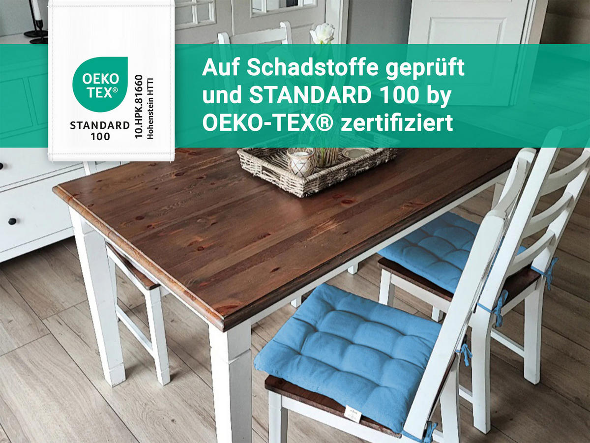 STUHLKISSEN, 4er-Set, 40x40 cm, 100% Polyester, Blau - Türkis, Textil (40/40/3cm) - Zollner