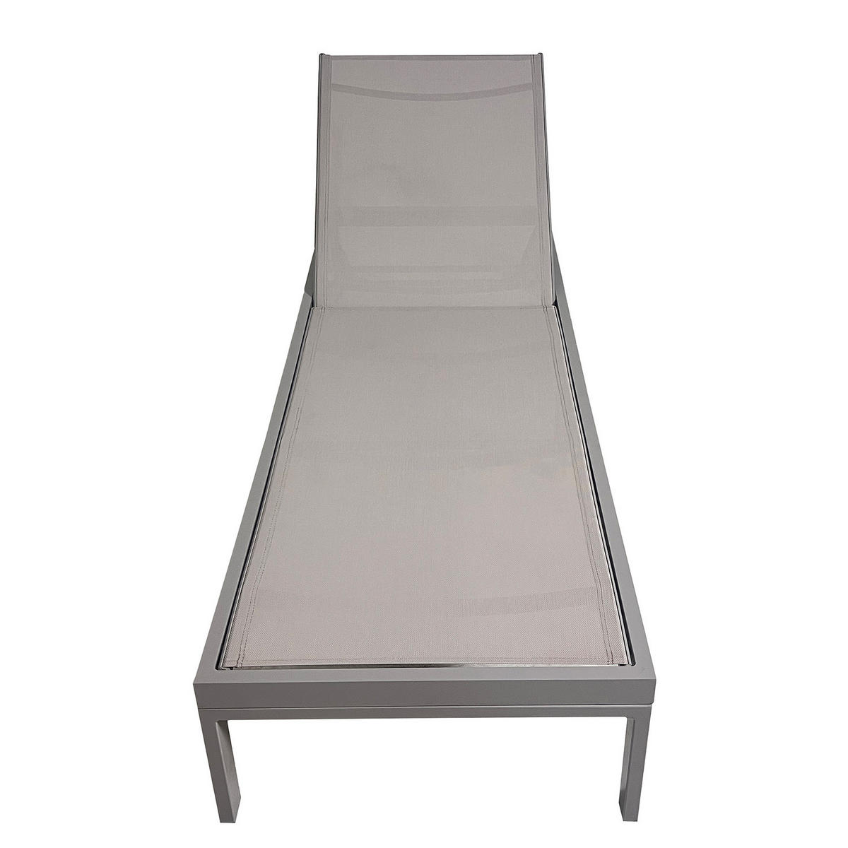 GARTENLIEGE - Aluminium / Textilene - Verstellbar - Taupe, Textil/Metall (65/30/195cm) - home24