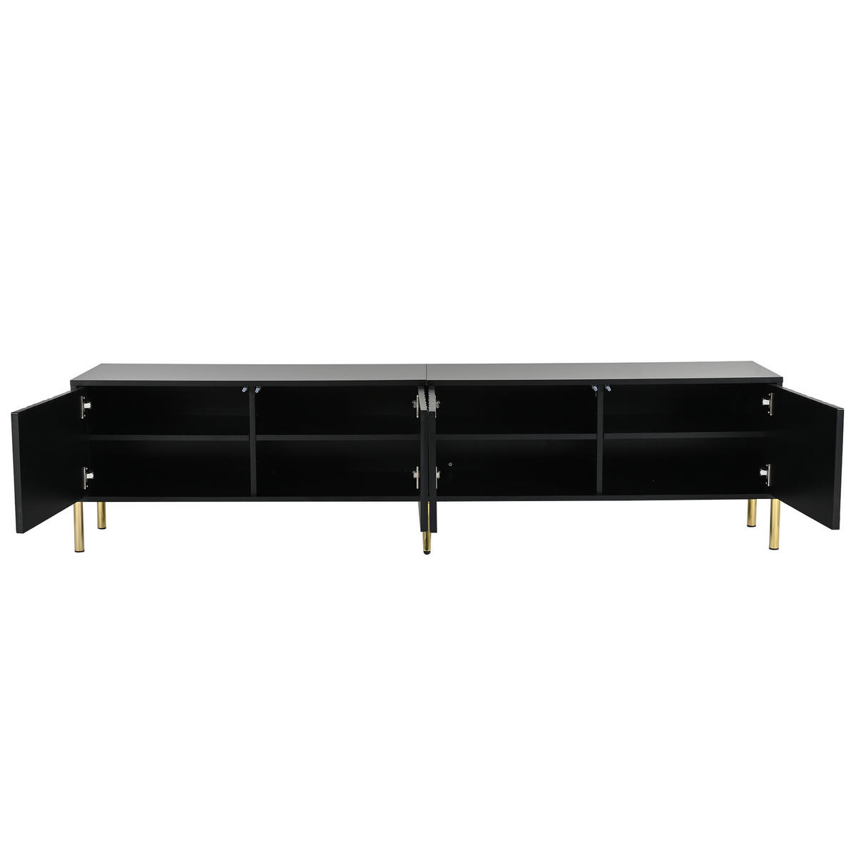 TV-SCHRANK mit 4 Türen 190 x 38 x 48 cm Schwarz - Schwarz, Holzwerkstoff (38/48/190cm) - Beauniv
