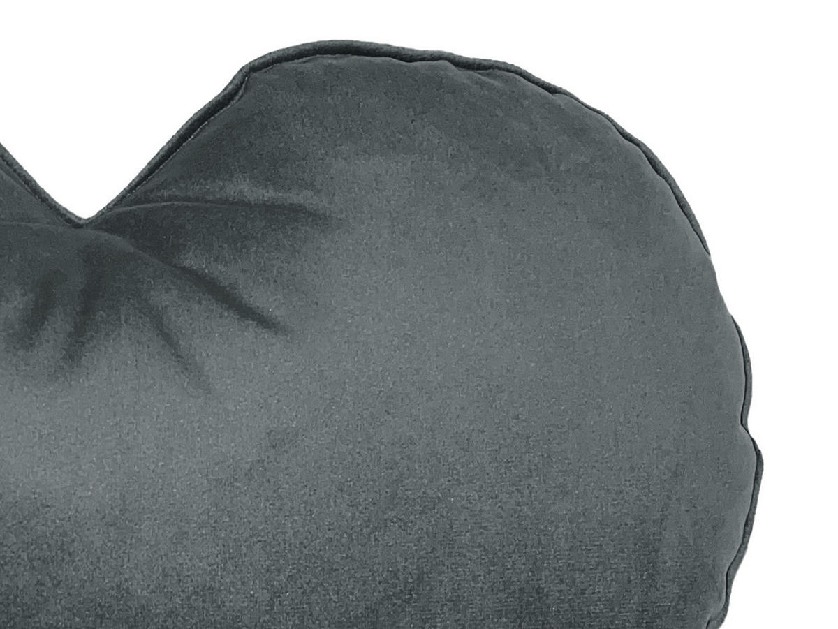 HERZKISSEN Samt&Sonders stein-grau 35x32 cm - Grau, Textil (34/32cm) - beties Heimtextil