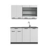 SINGLEKÜCHE Fame-Line Weiß Landhaus/Anthrazit 140 cm ohne AP - Anthrazit/Creme, Holzwerkstoff (140/81.6/46cm) - Vicco