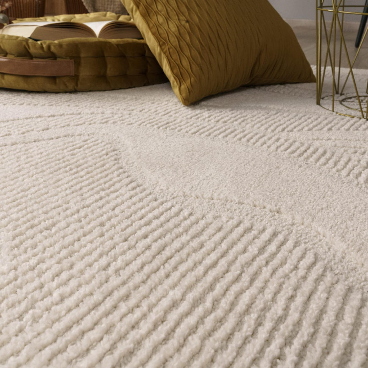 KURZFLORTEPPICH, einfarbig, aus Polypropylen, Florhöhe 14 mm, Creme, 240 x 330 cm - Beige, Textil (330/240cm) - KADIMA DESIGN