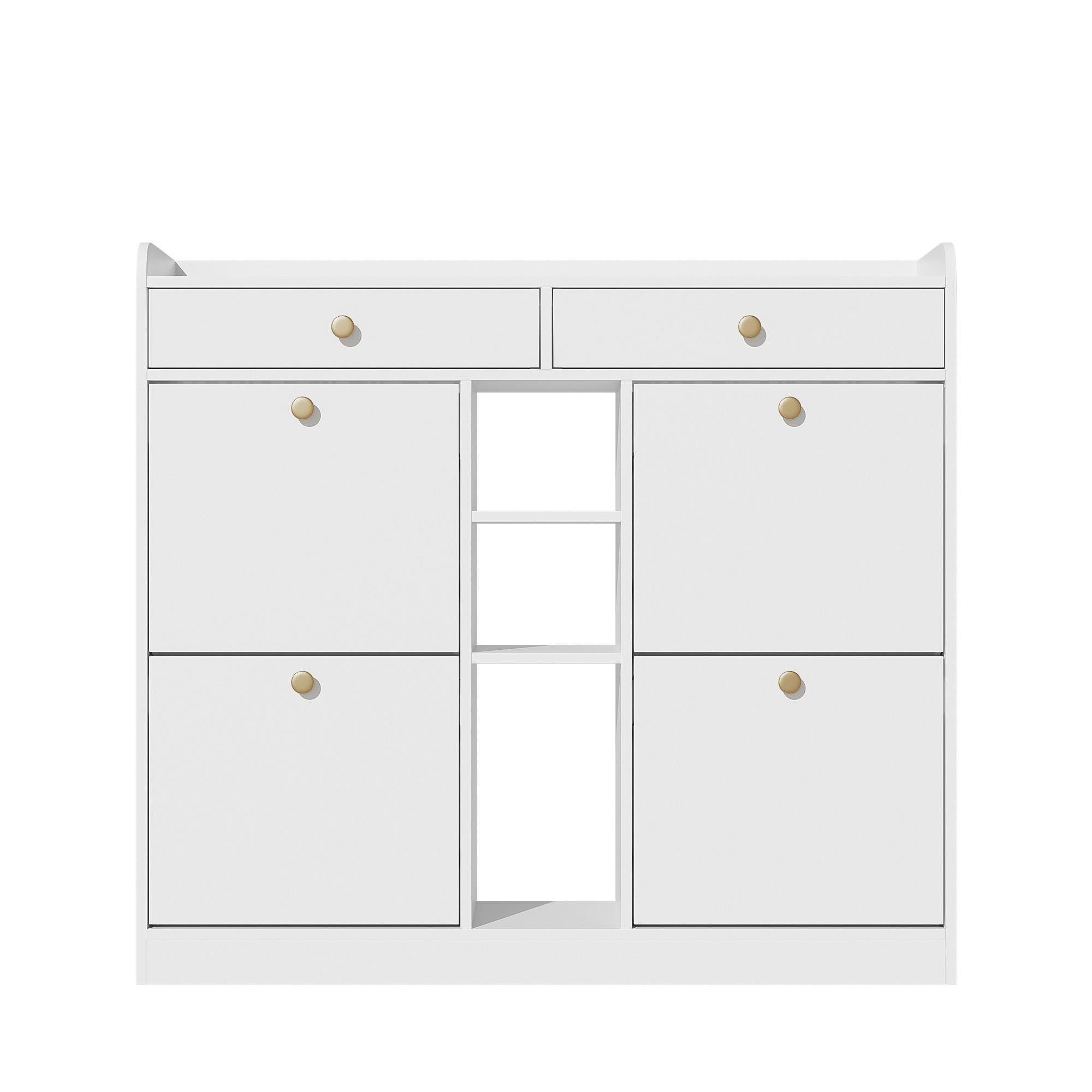 SCHUHSCHRANK Weiß 110/26/100 cm - Weiß, Holzwerkstoff (110/100/26cm) - PANGIVO