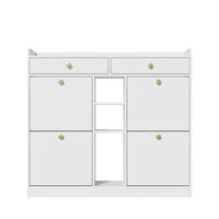 SCHUHSCHRANK Weiß 110/26/100 cm - Weiß, Holzwerkstoff (110/100/26cm) - PANGIVO
