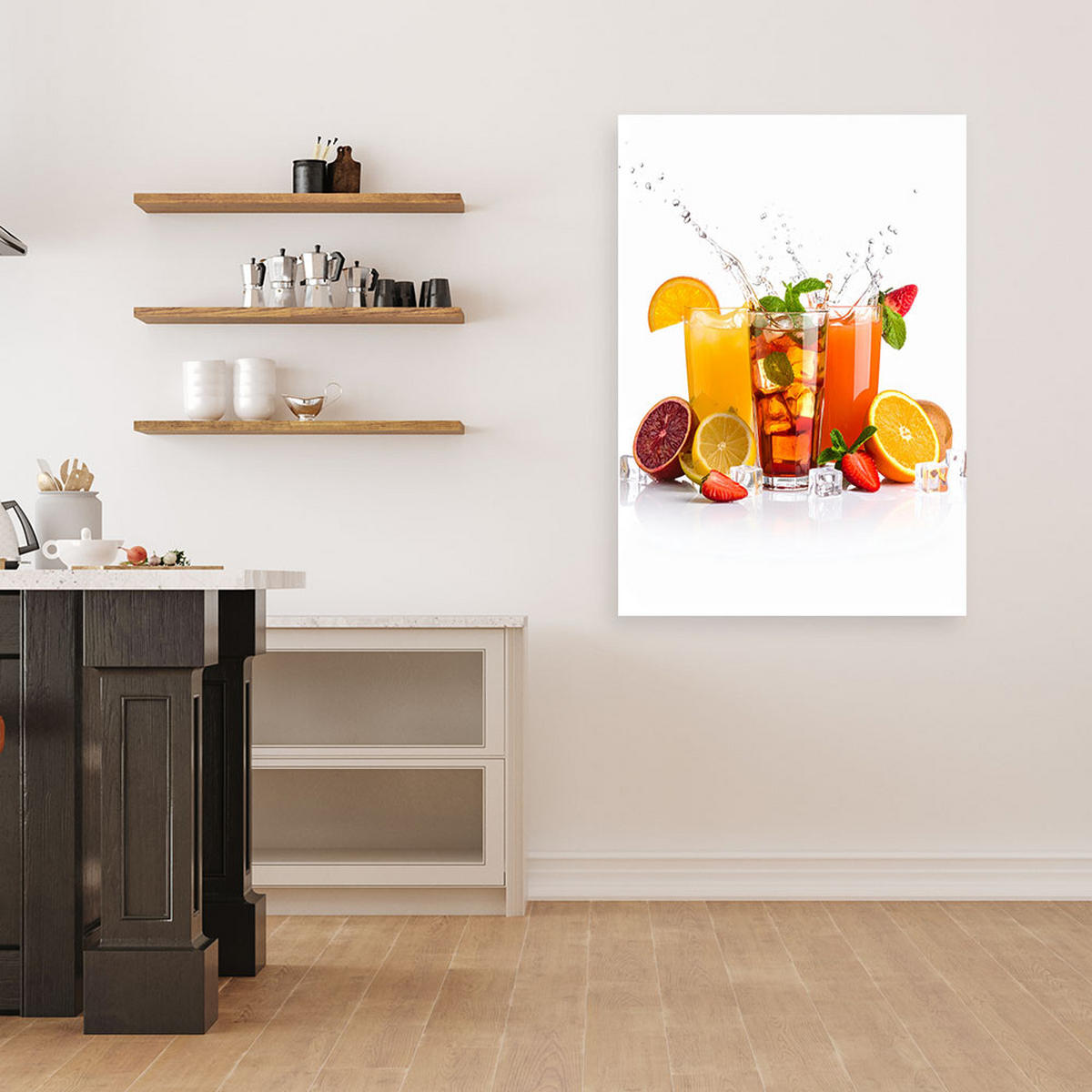 LEINWANDBILD Fruchtsäfte 60x90cm - Multicolor, Textil (60/90cm) - Feeby