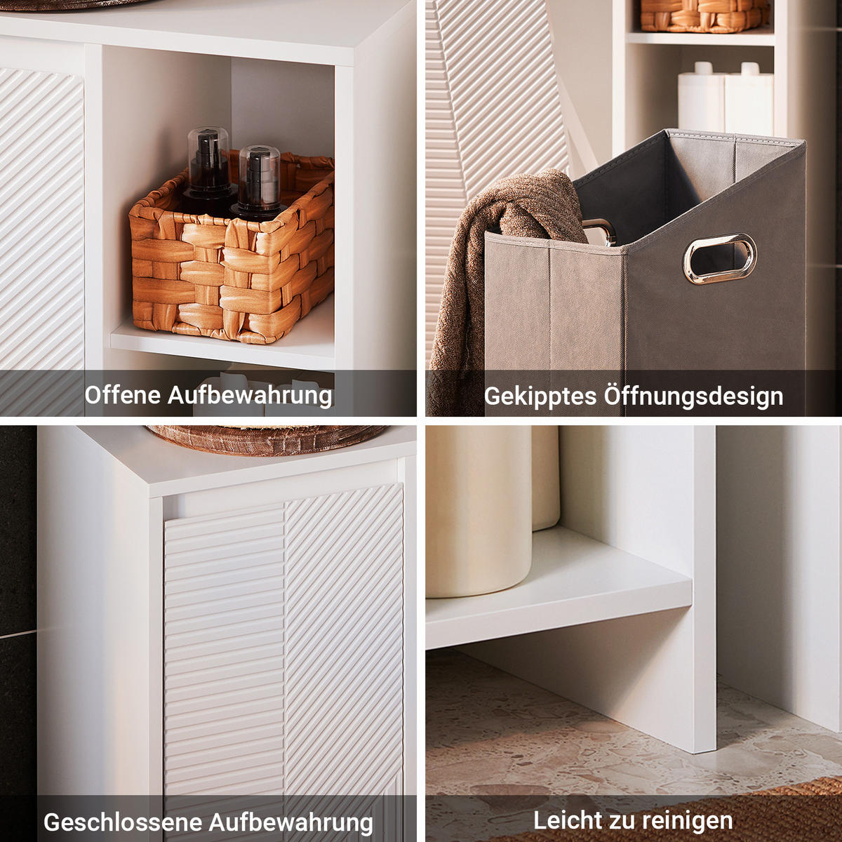 WÄSCHESCHRANK Weiß - Weiß, Holzwerkstoff (50/86/30cm) - SoBuy