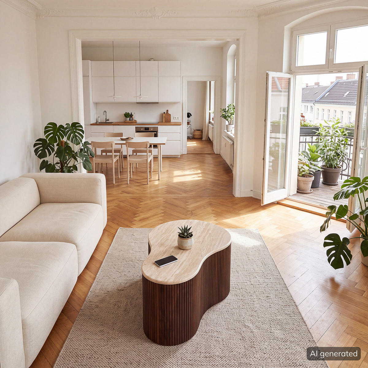 COUCHTISCH - Travertin Dekor / Eiche Dunkel Dekor - 70 cm - Braun, Holzwerkstoff (47/70/38cm) - home24