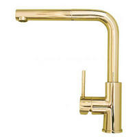KÜCHENARMATUR Hochdruck Zeos Einhandmischer Gold Handbrause herausziehbar - Goldfarben, Metall (5/30.7/27.5cm) - Alveus