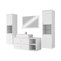 BADMÖBEL-SET Kertos III - Goldfarben/Weiß, Holzwerkstoff/Metall (100/57/45cm) - MIRJAN24