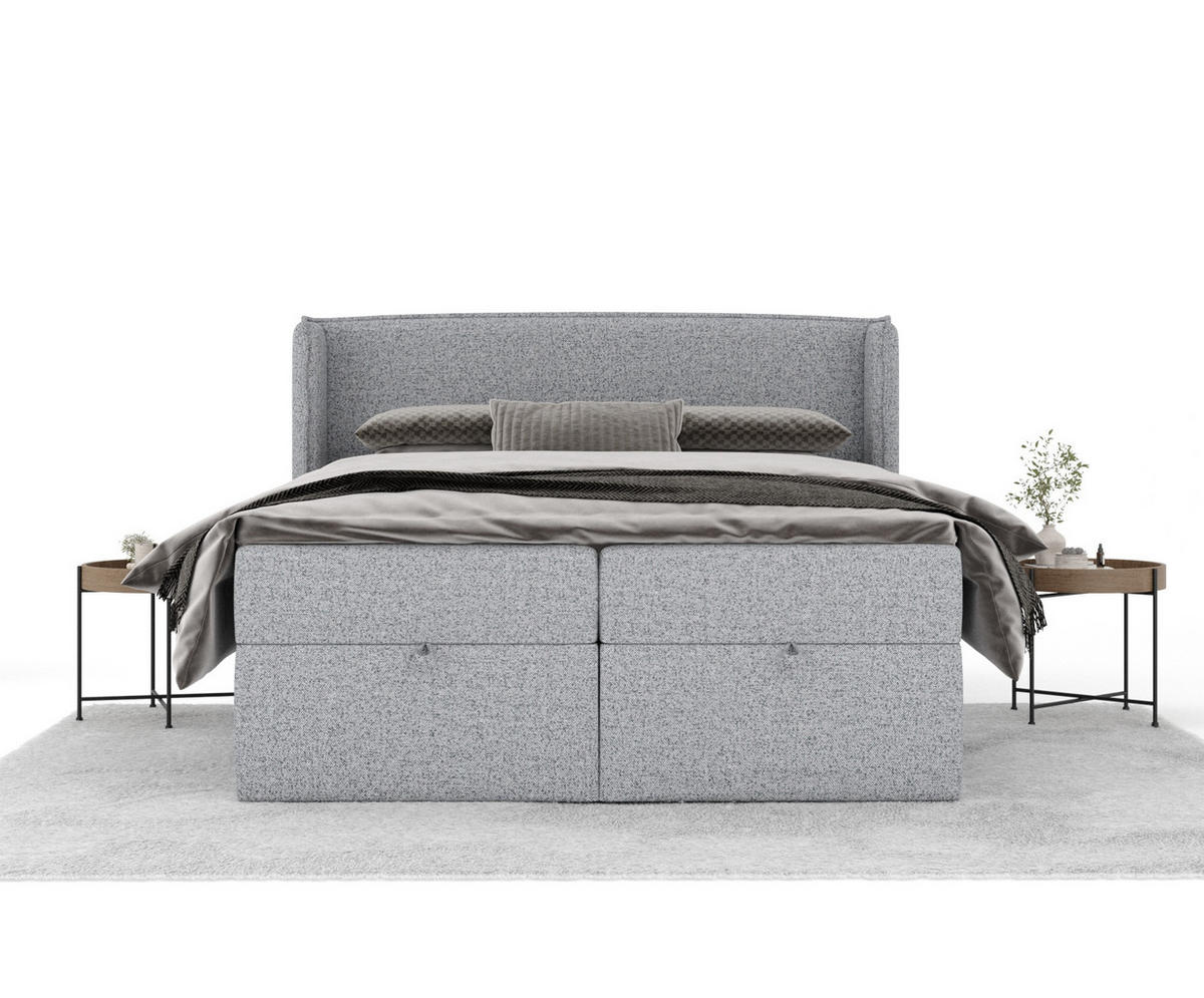 BOXBETT Passion Grau 140/200 cm - Schwarz/Grau, Kunststoff/Textil (140/200cm) - Maison de Reve