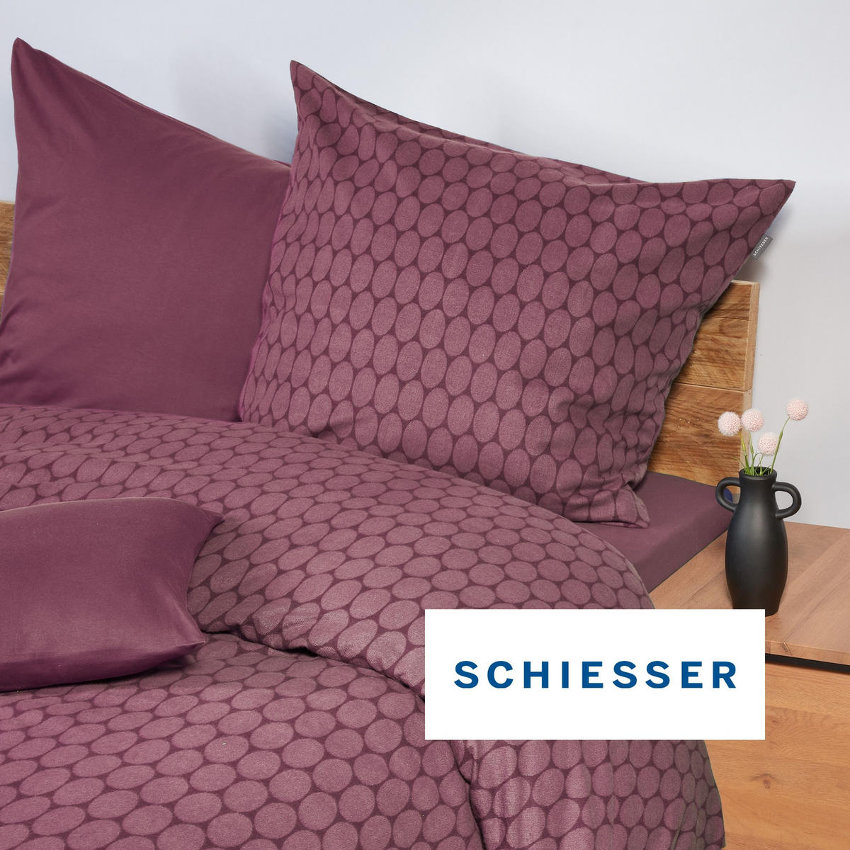 BETTWÄSCHESET Drops - Feinbiber - 2-teilig - 135x200 cm - Mauve - Mauve, Textil (135/200cm) - SCHIESSER