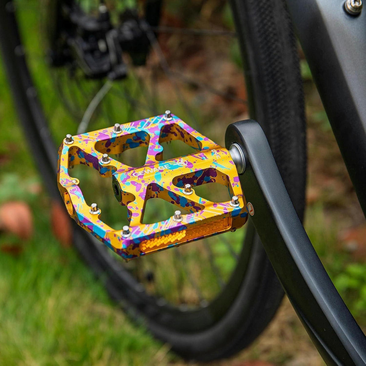 FAHRRADPEDALE mit Reflektoren Gold-Spritzlack - Multicolor, Metall (10.1/1.5/11.8cm)