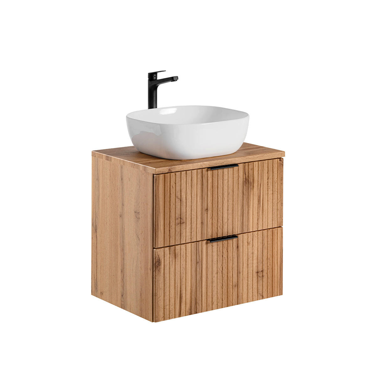 WASCHTISCH 60.6cm Adriel Holz in Eichenoptik - Braun, Holzwerkstoff (60.6/59/46cm) - Petits-meubles